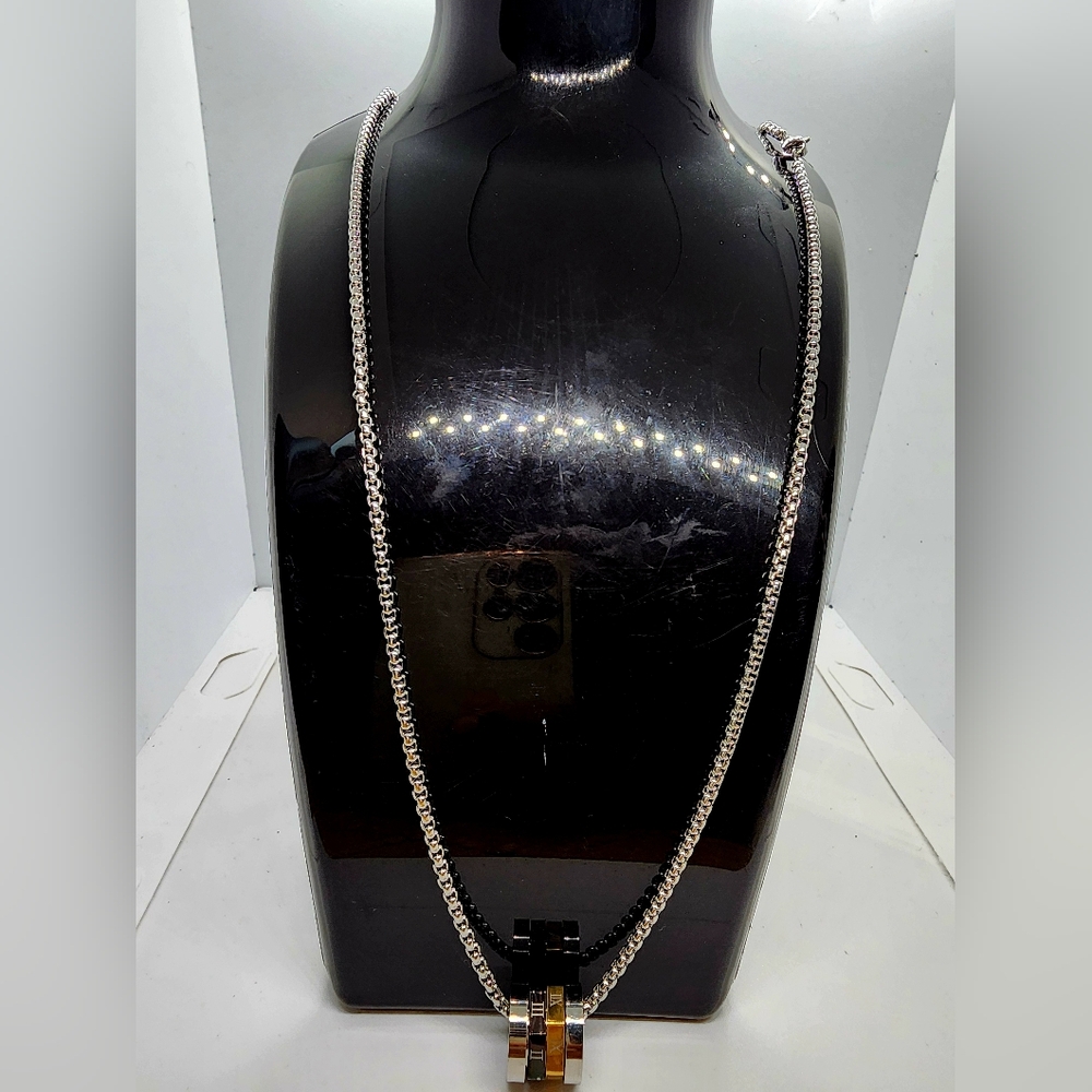 Silver and Gold Pendant Necklace